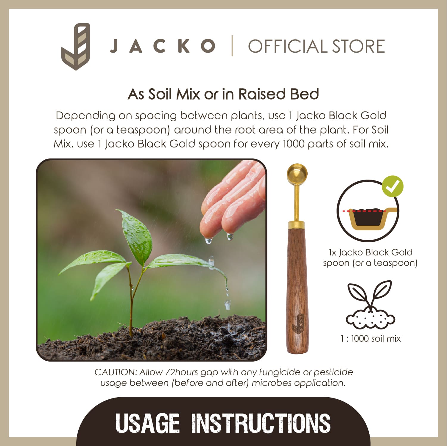 Jacko Black Gold - Usage Instruction Soil Mix Raised Bed