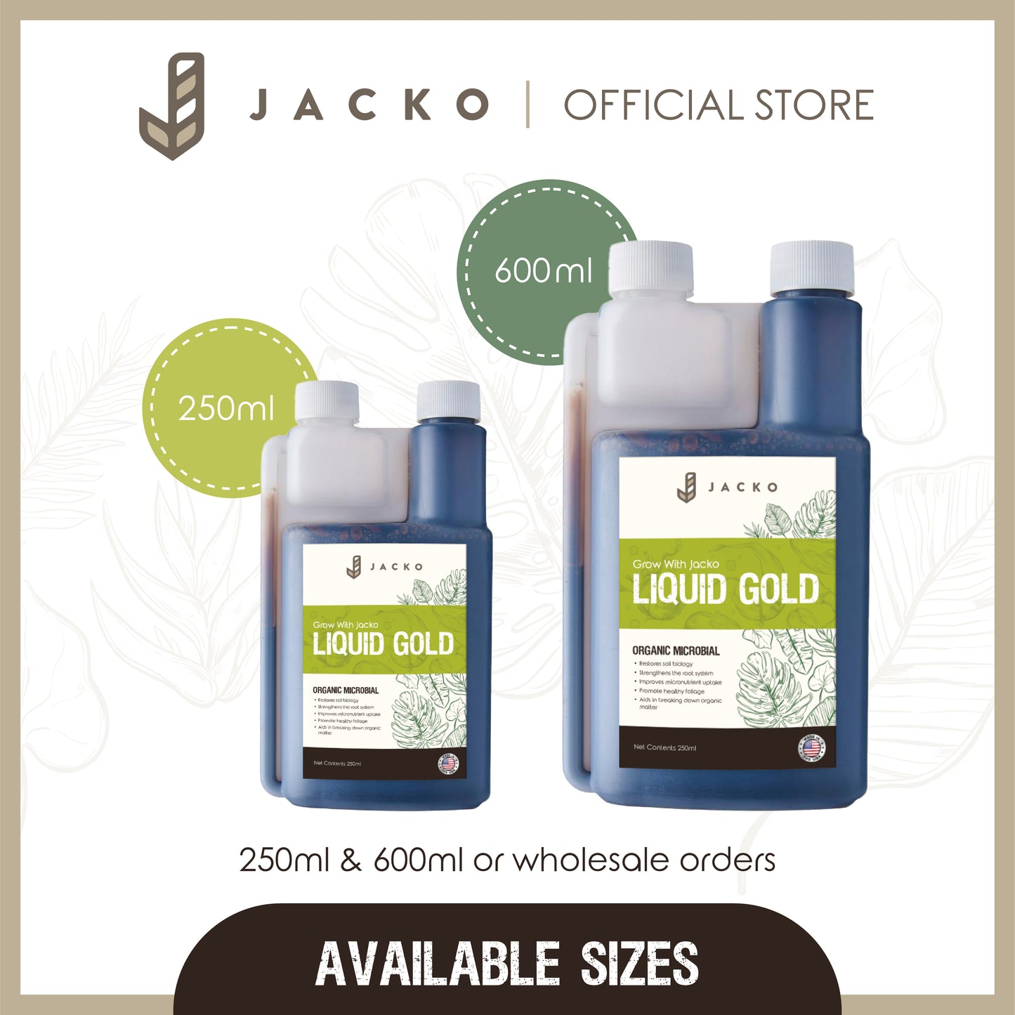 【Organic Gardener's Combo】 Jacko Liquid Gold + Jacko Organic Fertiliser