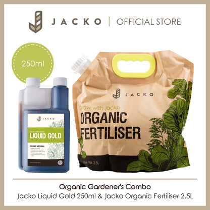 【Organic Gardener's Combo】 Jacko Liquid Gold + Jacko Organic Fertiliser